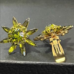 Judith Leiber Olive and Gold Radiant Earrings